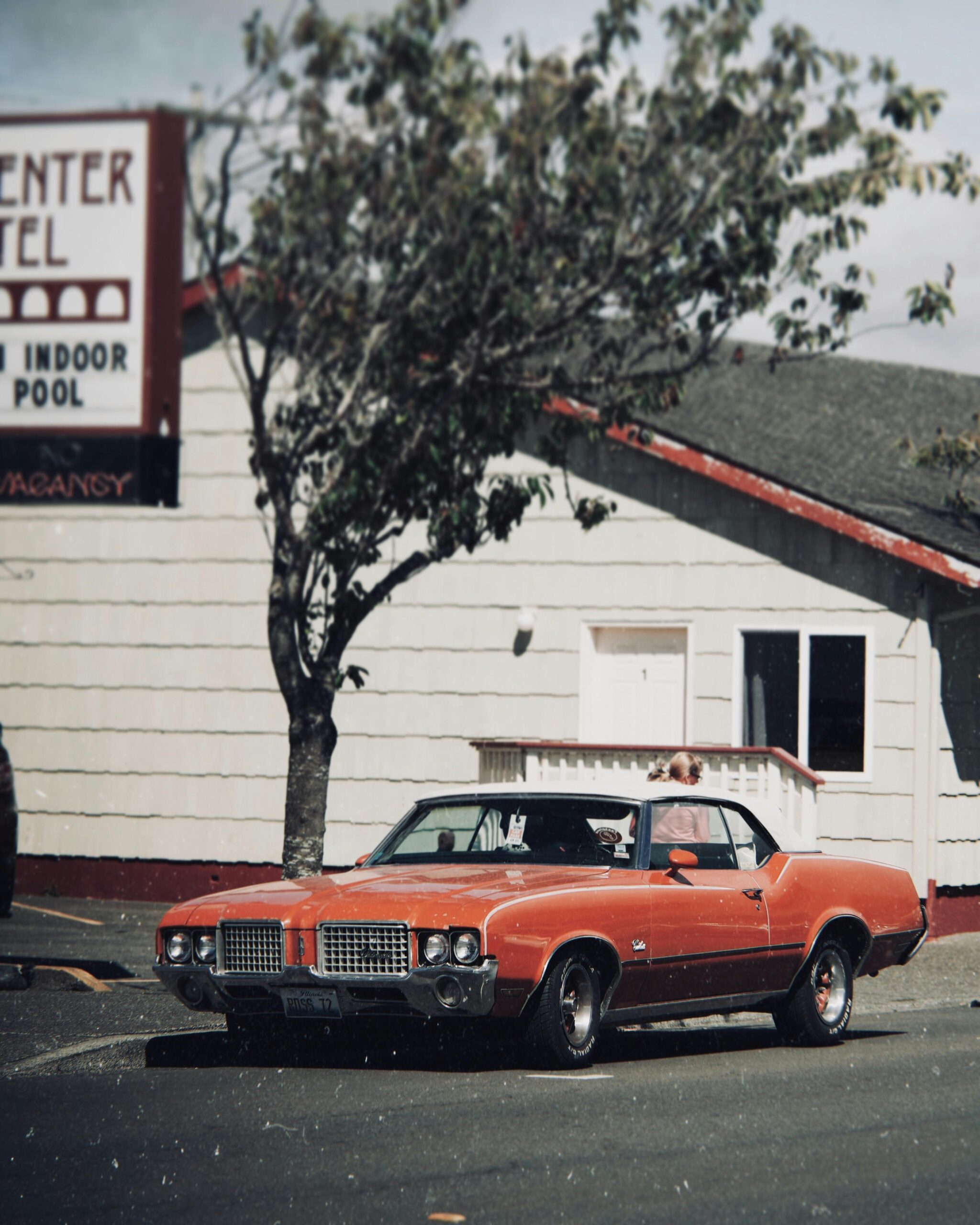 Classic Brown Coupe Beside Tree